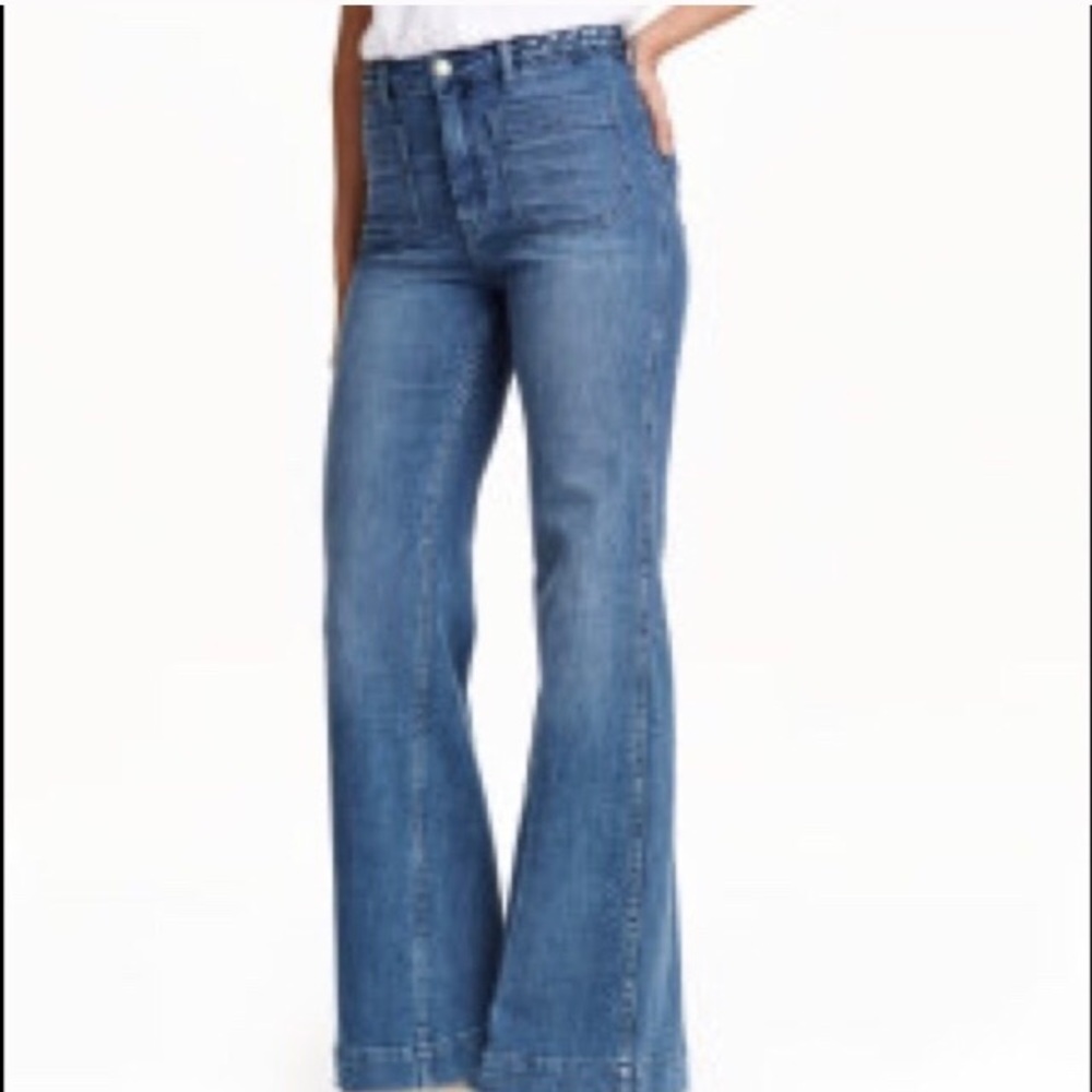 H & M Flare jeans w/braid around waist